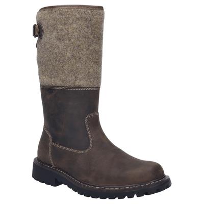 Winterstiefel JOSEF SEIBEL "Chance 41", Damen, Gr. 42, Lammfell, braun (brasil), Filz, Leder, kontrastfarbene Details, Schuhe Winterstiefel, Schneestiefel, Komfortschuh mit TEX-Ausstattung