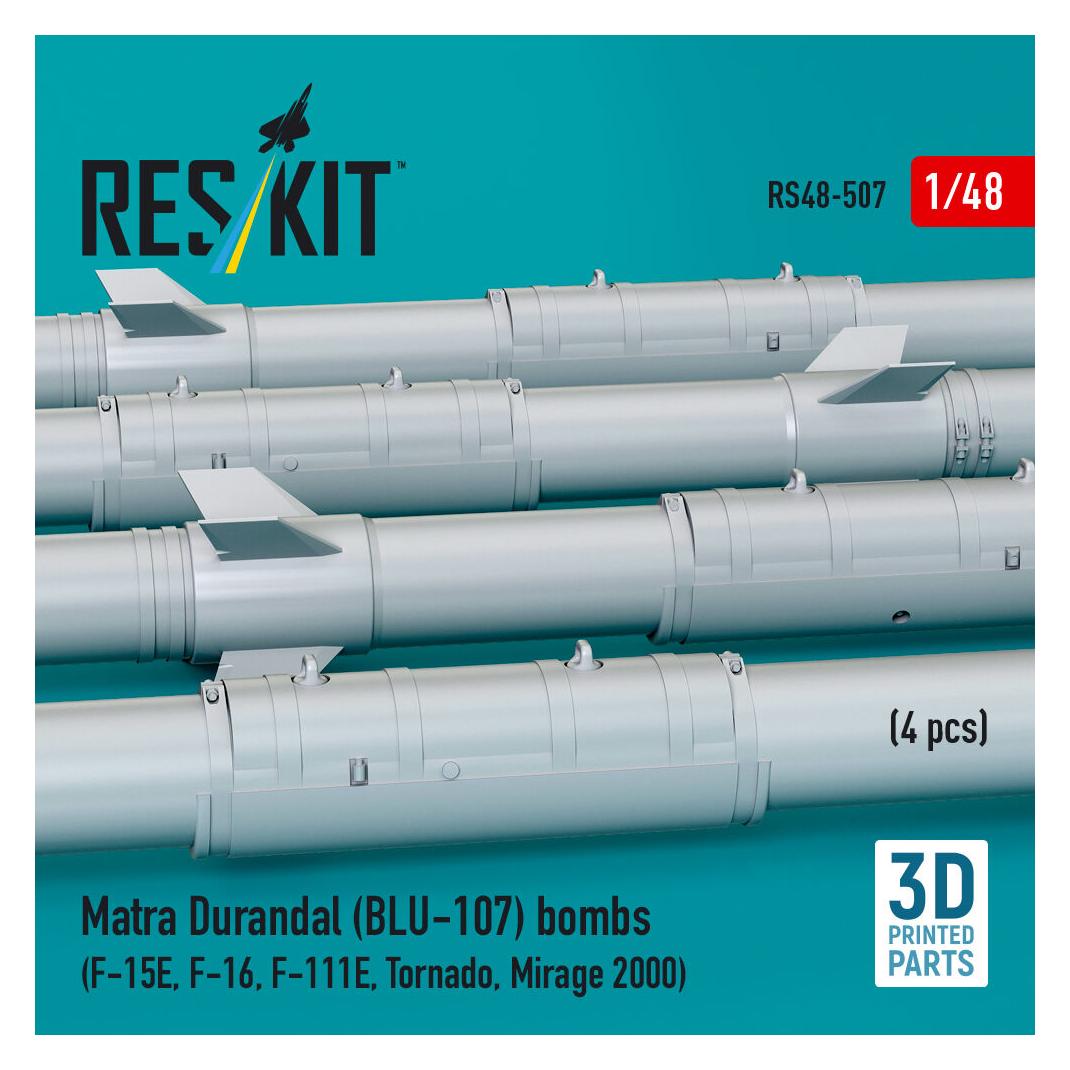 ResKit Matra Durandal (BLU-107) bombs (4 pcs) (F-15E, F-16, F-111E, Tornado, Mirage 2000) (3D Printed) (RS48-0507)