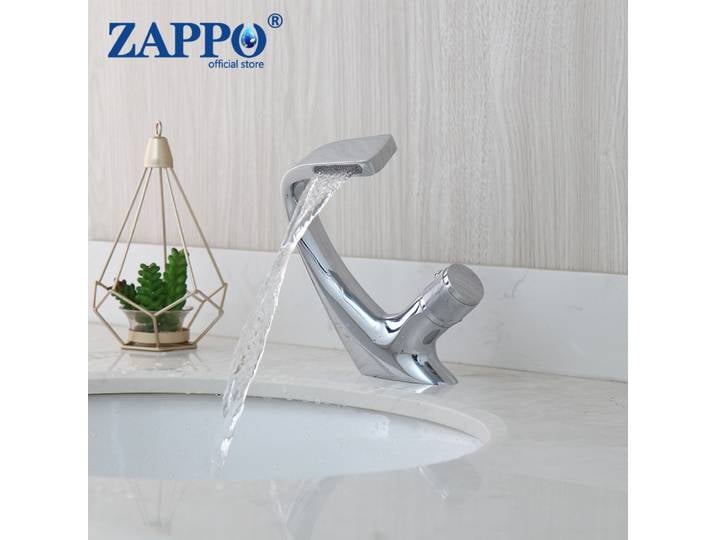 Robinet de lavabo ZAPPO Artist en chrome, mitigeur cascade pour lavabo, robinet de lavabo à poser en laiton massif