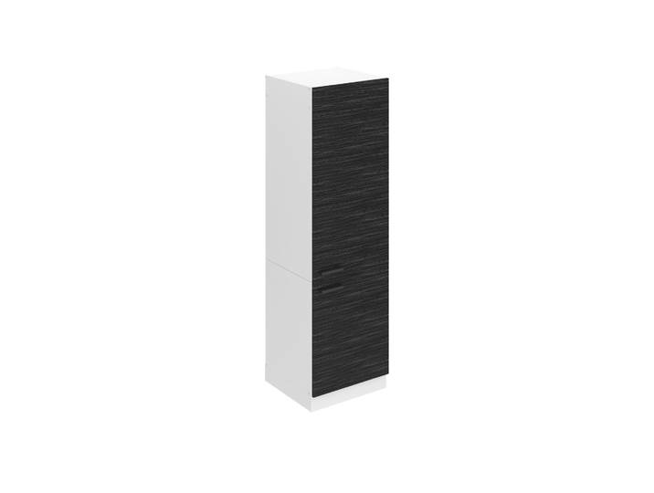 Belini Armoire réfrigérateur Armoire haute Cuisine SSL. 60 cm de largeur et 204 cm de hauteur. Armoire encastrée pour réfrigérateur avec 2 portes\, ébène royale