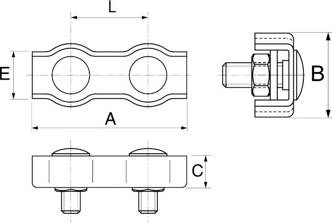 Serre câble plat double A4 6 mm boîte de 5 ACTON 649086