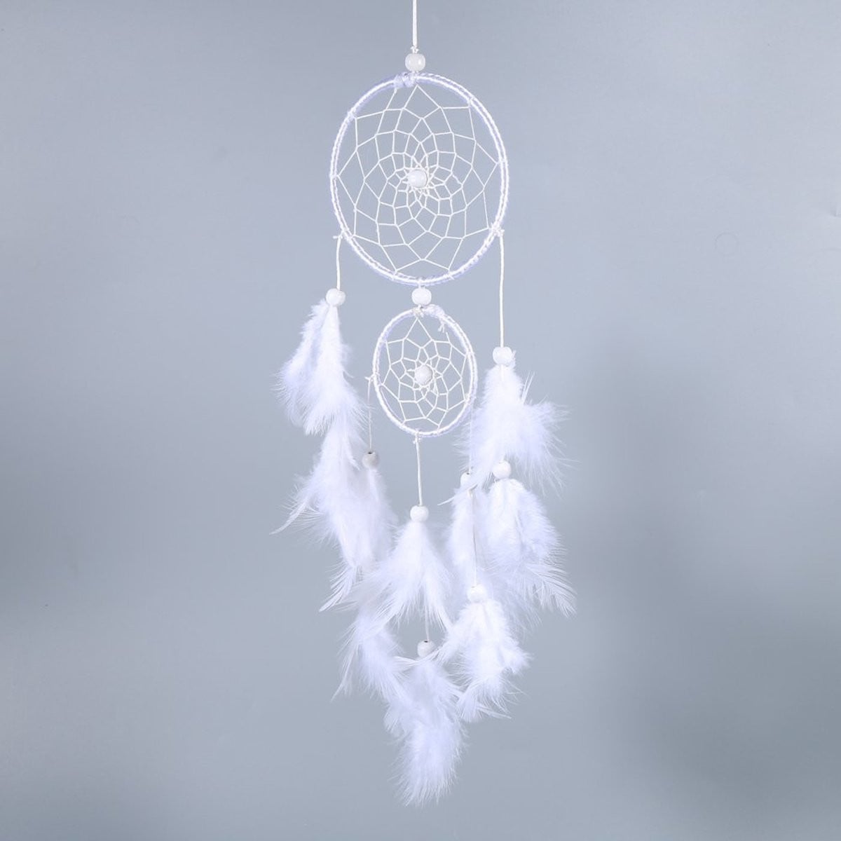 Dailygoods Handgemaakte Dromenvanger - Traditionele Indiase Veer Wanddecoratie voor de Slaapkamer - 11 x 46 cm