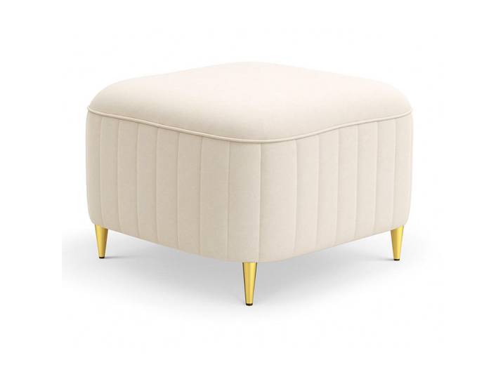 Sepro Meble Pouf Creme Loren Goldene Beine Stoff Castel, Ecru, 60x41x60 cm, Wohnzimmer, Sessel, Hocker & Hockerbänke, Poufs