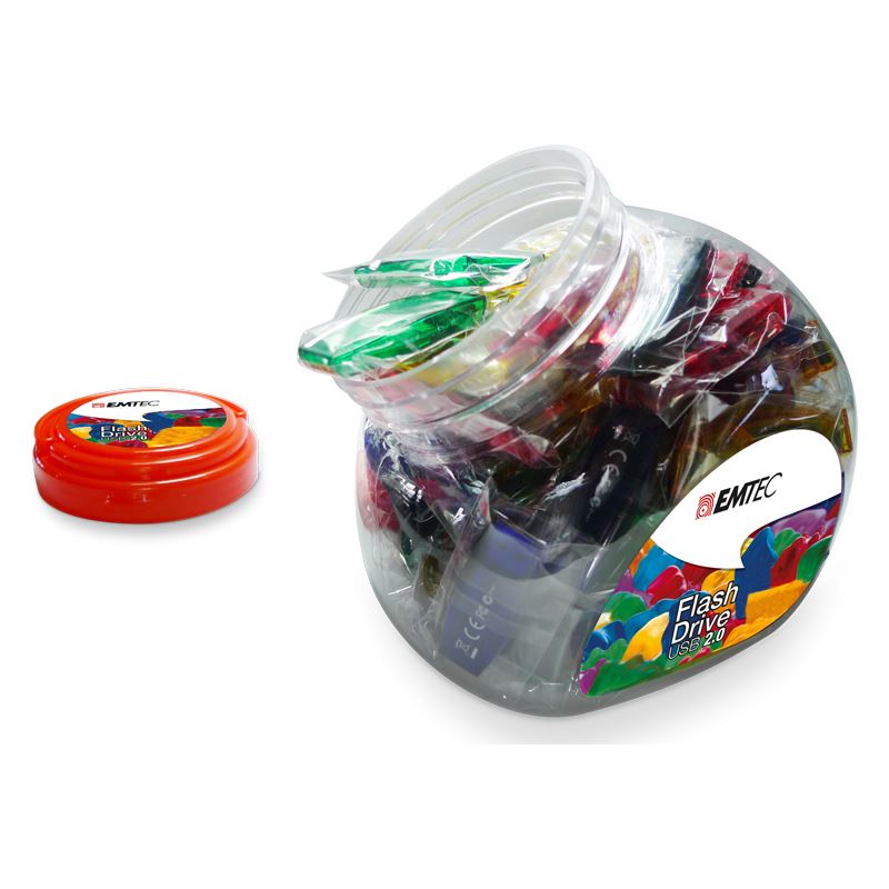 16GB EMTEC 80 USB-Sticks C410 Color Mix - Candy Jar 2.0 blau, gelb, grün, lila, rot