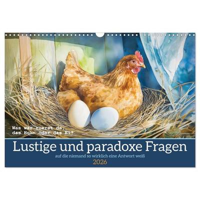 Lustige und paradoxe Fragen (Wandkalender 2026 DIN A3 quer), CALVENDO Monatskalender