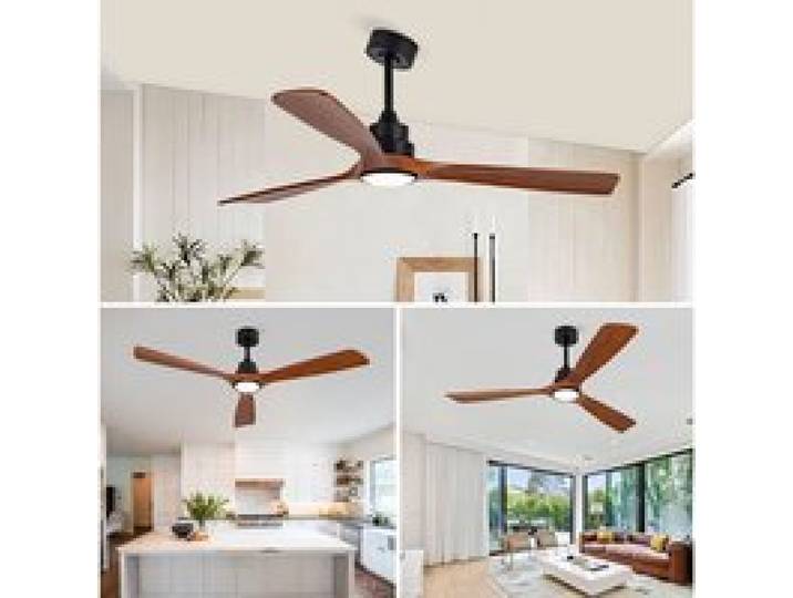 VUENOR Ventilateur de plafond 60 pouces noir et noyer – LED télécommande