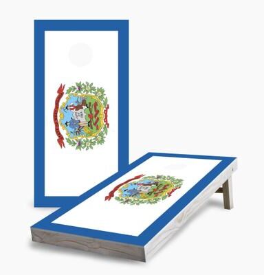 Skip's Garage West Virginia State Flag Regulation 2x4 Cornhole Game Set