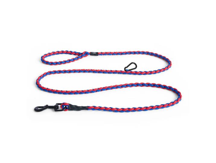 HAY - Dogs Hundeleine, geflochten, verstellbar, blau / rot