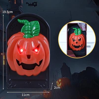 1 Stück Halloween-Skelett-Kürbis-Hexe, neckende Türklingel, Zunge, die Geisteraugen wirft, leuchtende Festival-Atmosphäre-Dekoration, AAA-Batteriebox