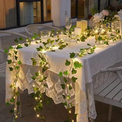 Inspire Select LED Ivy Leaf String Lights Battery Powered Artificial Green Vine Fairy Lights For Room Decor ivy Vines 32.81 Ft 100 Leds