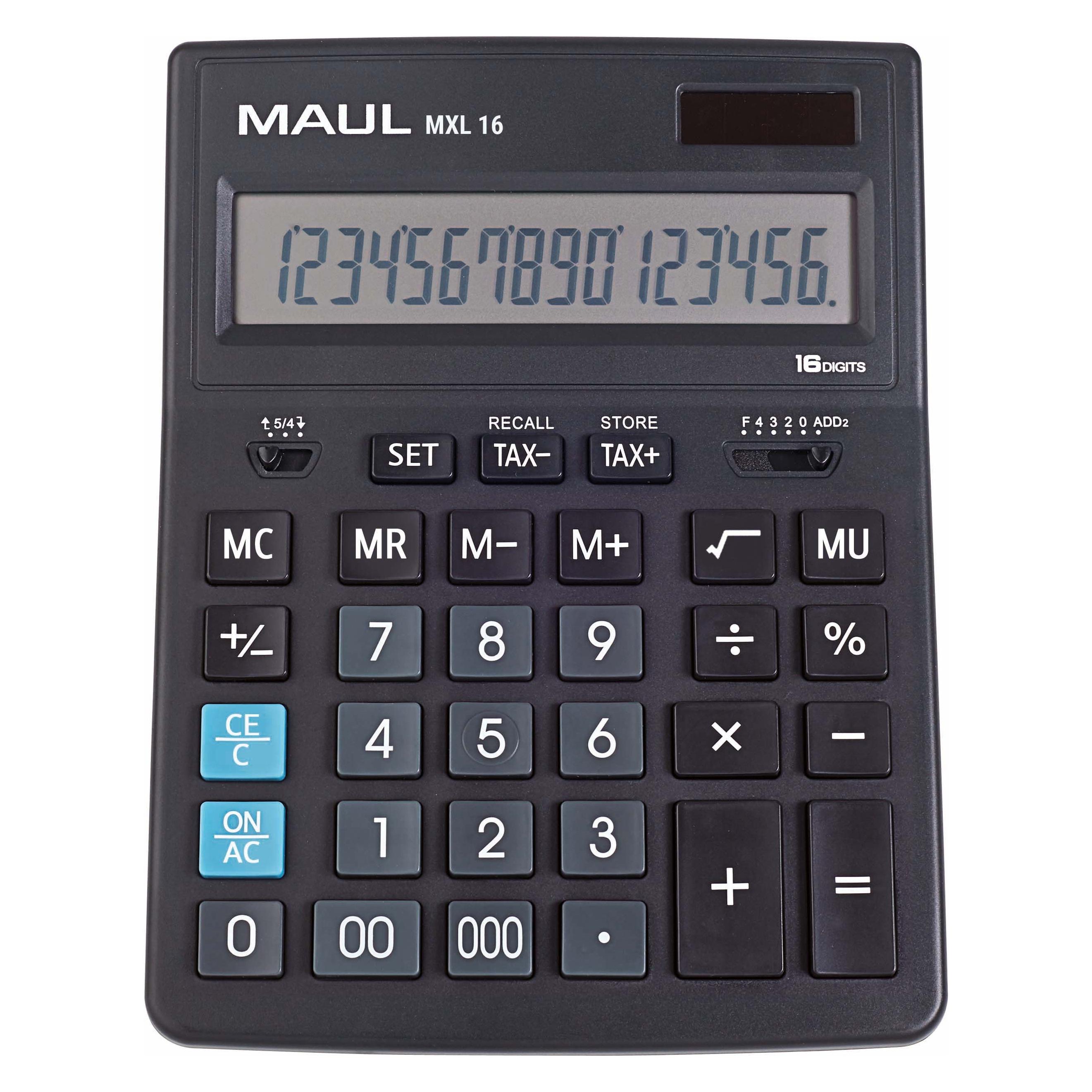 Maul Taschenrechner MXL16 Schwarz (Solarenergie) (7267890)