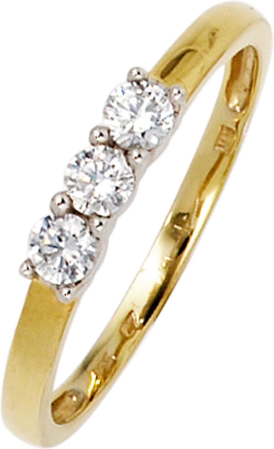 Goldring JOBO Gr. 50, gold (gelbgold 333), Fingerringe, Damen, 50, Gelbgold 333 Weißgold 333, Gelbgold 333, Weißgold 333, Goldring, 333 Gold bicolor mit Zirkonia