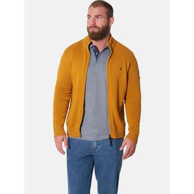 Strickjacke JAN VANDERSTORM "Strickjacke JOKULL", Herren, Gr. L, gelb (dunkelgelb), Strickjacken Strickjacke
