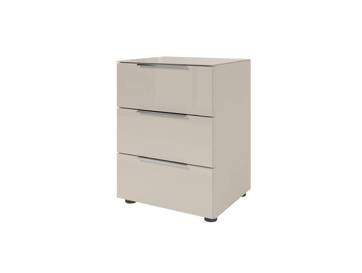 Nachttisch Beige-Kaschmir - Glas - 45 x 40 cm - SANTORIN