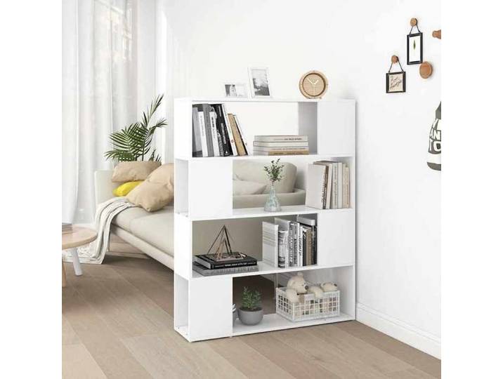 Bibliothèque en Bois - Blanc - Bibliothèque/Séparateur de pièce Blanc 100x24x124 cm - Étagère Salon gox65u