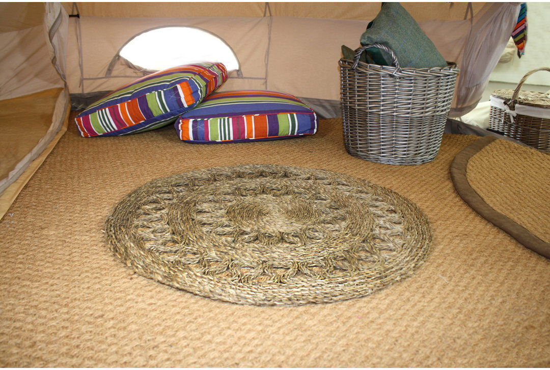 World Menagerie No Pattern Doormat Natural Round 150cm