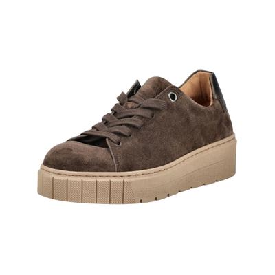 Plateausneaker GABOR "Gabor Sneaker Veloursleder", Damen, Gr. 41, mocca, Veloursleder, Schuhe Plateausneaker