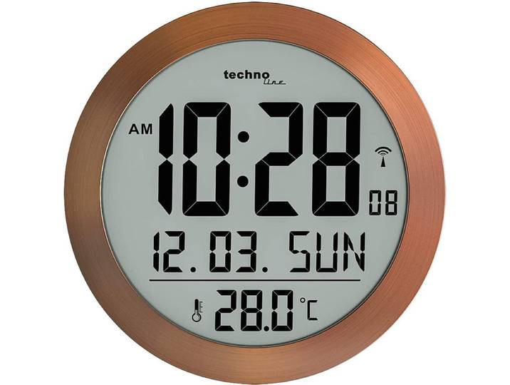 Technoline WS 8038 - Digitale radiogestuurde wandklok / tafelklok - Thermometer - Datum - Wekker functie
