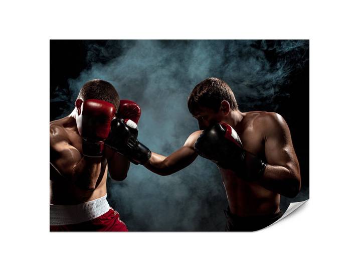 FOTOTAPETE für Jugendzimmer Boxer Männer Training Kampf Rauch200x140