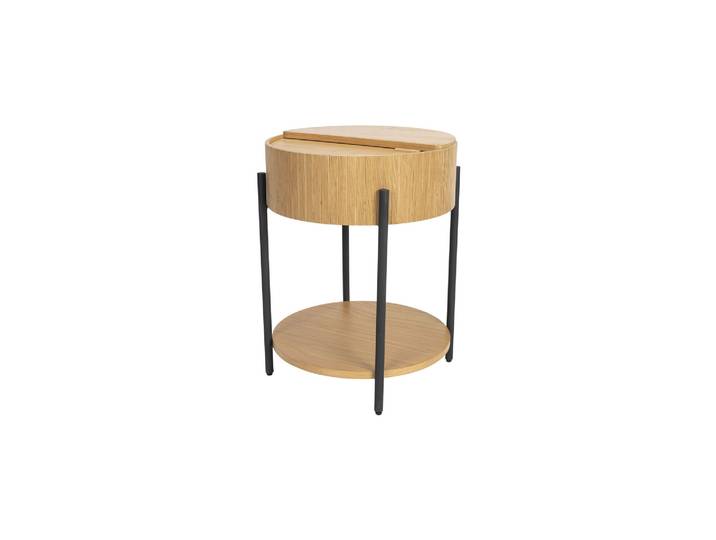 Table d'appoint ronde en chêne brun Slides