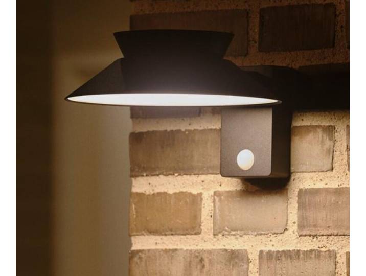 Applique solaire avec détecteur\, 400 Lumens\, Justina noir NORDLUX