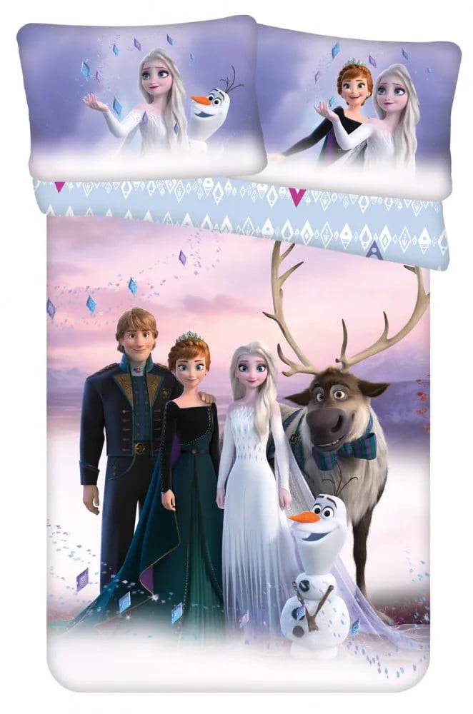Disney Frozen babydekbedovertrek met kussensloop Family 100 x 135 cm en 40 x 60 cm