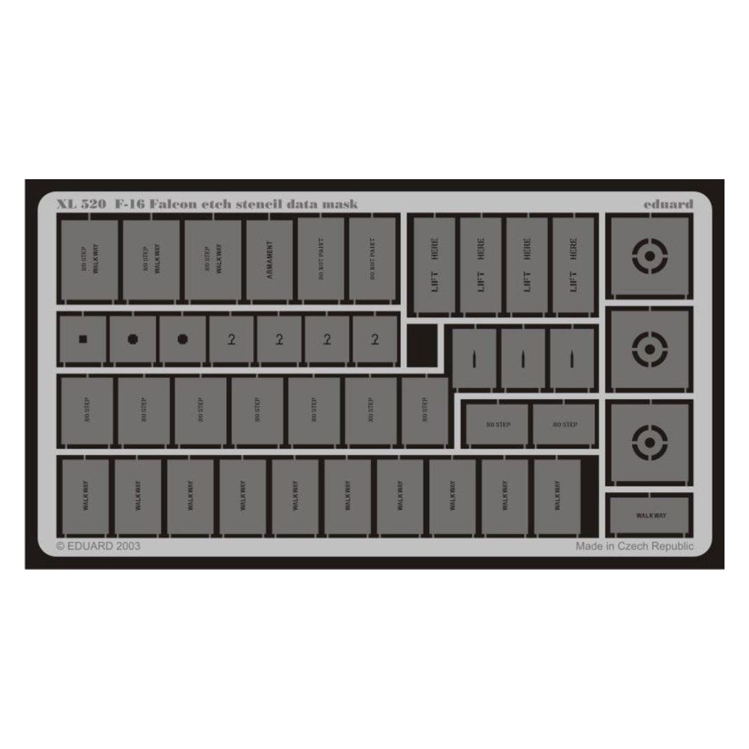 Eduard F-16 Falcon etch stencil data mask (XL520)