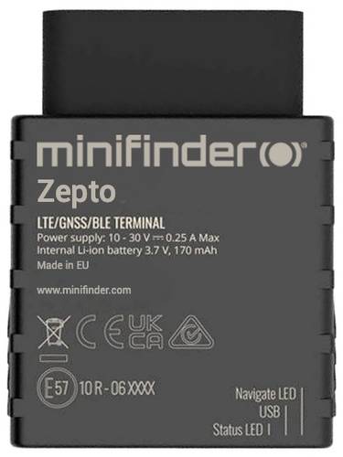 MiniFinder Zepto GPS Tracker Fahrzeugtracker, Live Tracking Schwarz 1St.