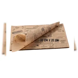 Einschlagpapier fettabweisend 33x23 cm Braun – 3000 Blatt | FRITZTOWN DELI Paper | Burgerpapier | Sandwichpapier  |  Verpackungspapier Lebensmittel