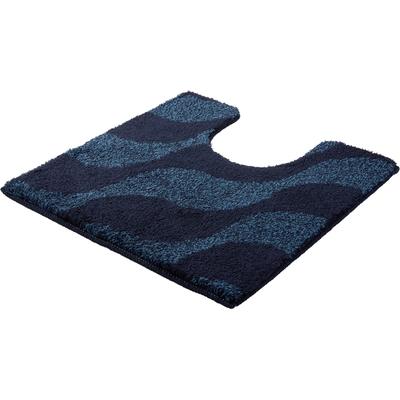 Badematte KLEINE WOLKE "»Onda«, Badvorleger, Badezimmer Teppich", blau (navy), H:15mm, Polyacryl, Badematten, Badematte, Badteppich, modernes Ton in Ton Wellendesign, flauschig