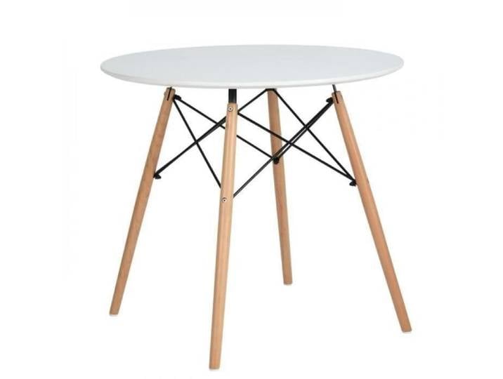 Table avec décoration en fil métallique d'appoint - ERROLVES - Blanc - Petit Table ronde - 70*70*72 CM