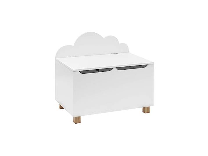 Rebecca Mobili Spielzeugtruhe, Kindertruhe, Weiß, MDF Kiefer, Mit Deckel Rückwand, Für Kinderzimmer, Montessori Zimmer - Maße HxBxT: 55 x 60 x 40 cm - Art. RE6844