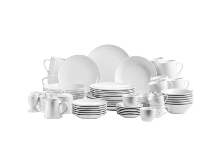 MÄSER Geschirr-Set Alesia weiss Porzellan 62 Stk