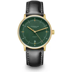 STERNGLAS - NAOS AUTOMATIK - dunkelgrün gold - bridle 20 schwarz / 38MM