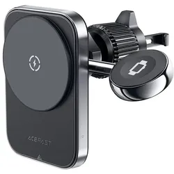 Acefast D18 Autohalterung mit MagSafe / Qi-Induktionsladegerät + USB-A USB-C-Kabel - Schwarz, Smartphone Halterung, Schwarz