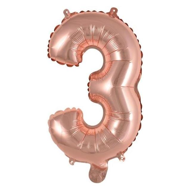 Amscan Folienballon Mini Zahl 3 rose (5x) (9909691)