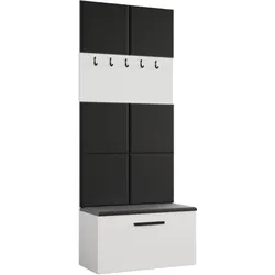 GARDEROBENSCHRANK Rosanno I Weiß 80,6/204/40 cm – Modern, mit Kleiderhaken