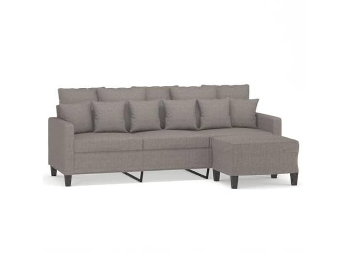 GHVBNMF 3-Sitzer-Sofa mit Hocker Taupe Polstersofa 198 cm Couch Set Bequeme Polstergarnitur mit mobilem Fußhocker für das Wohnzimmer. Die dick gepolsterte Sitzfläche sorgt für Erholung.