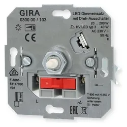 Gira LED Dimmer Drehaus 20-200W 030000 Glühlampe, Schalter + Taster, Grau