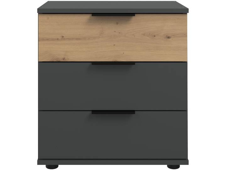 Nachttisch Shane Eiche, Graphit Holzwerkstoff B 52 H 58 cm - Nachttisch