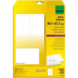 SIGEL Adressetiketten LA322 weiß 99,1 x 67,7 mm