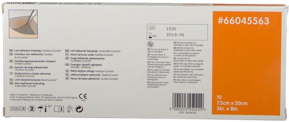 smith&nephew Cuticerin 7,5x20 cm Gaze m.Salbenbeschichtung 10 St Kompressen