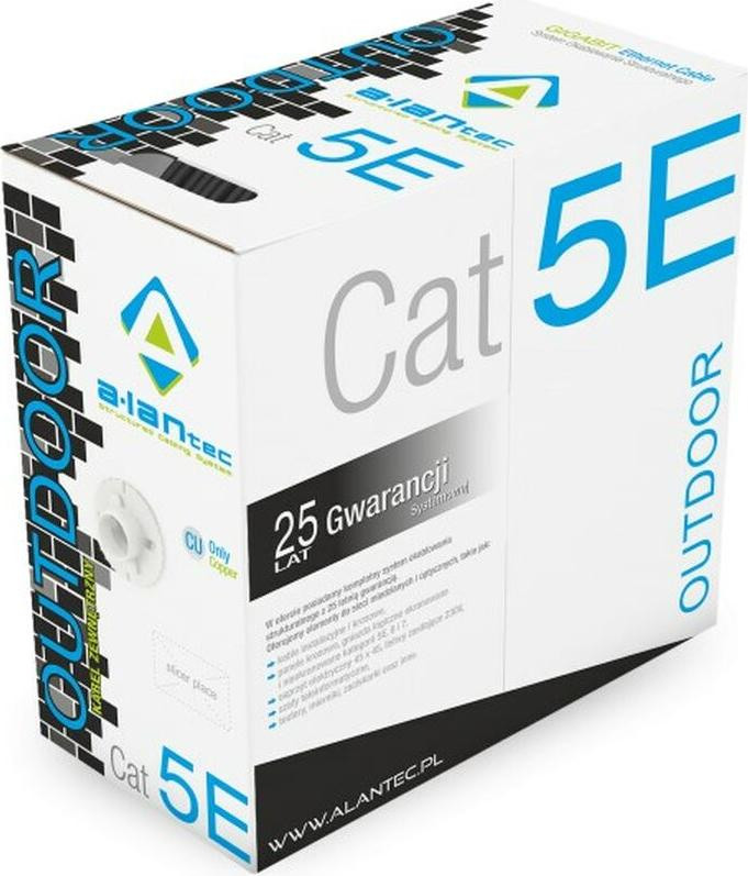 Alantec KIF5OUT305 Cat5e F/UTP (FTP) netwerkkabel, zwart, 305 m