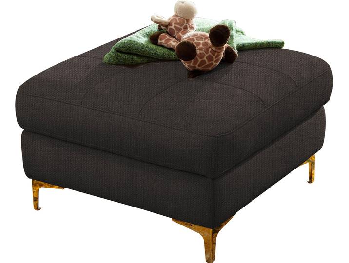 Polsterhocker HOME AFFAIRE Basel , grau, B:75cm H:47cm T:75cm, Luxus-Mikrofaser Lederoptik: 100% Polyester;Struktur: 85% Polyester, 15% Viskose, Hocker, Polsterhocker, passend zur Basel-Serie
