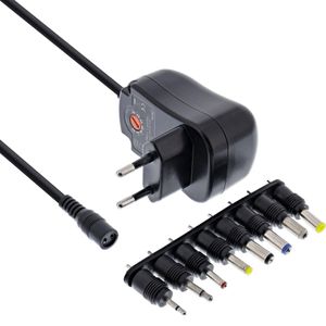 InLine Universal-Netzteil 26608O, 1,2 A, 3 - 12 V, 12 W, mit 8 Adapter