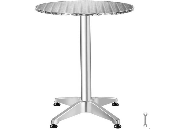 Table de bistrot - TECTAKE - table bistrot aluminium iris pliable résistante aux intempéries 67 x 67 x 75 / 115 cm - argent