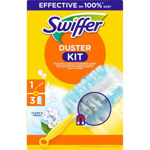 Swiffer Staubwedel Staubmagnet Kit Starterset Clean and Fresh, Mischgewebe, Länge: 30 cm, 3 Tücher