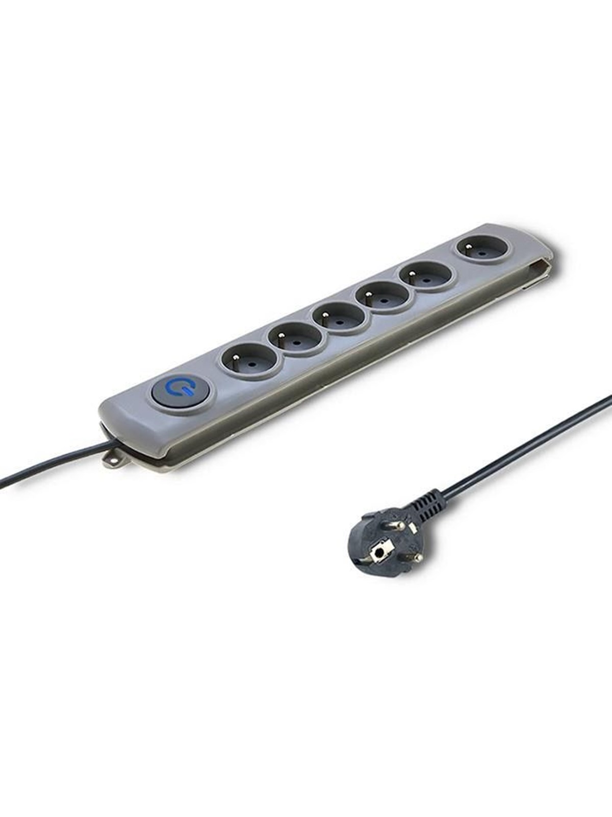 Qoltec Quick switch 50165 Überspannungsschutz - 6 Typ F Steckdosen - 1.8 m - 3680 W - Grau