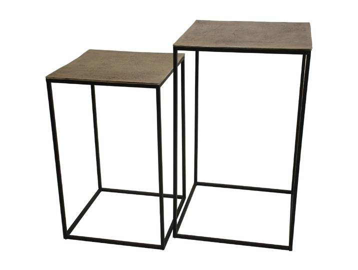 Beistelltisch 2er-Set Mees gold Aluminium B 45 H 70 cm