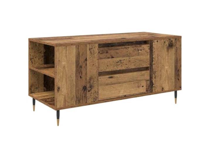 Moderner Couchtisch aus technischem Holz mit Regalen und Schubladen